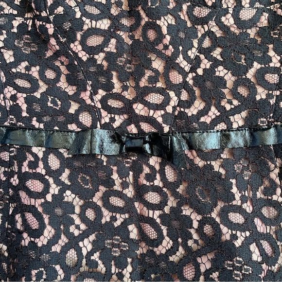 Vintage Y2K Nanette Lepore Black Lace Peplum Cami Top Size 6 - Picture 4 of 9